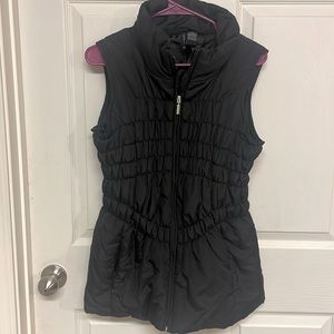 New Direction Black Ruched Puffer Vest
